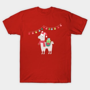 Christmas llamas V T-Shirt